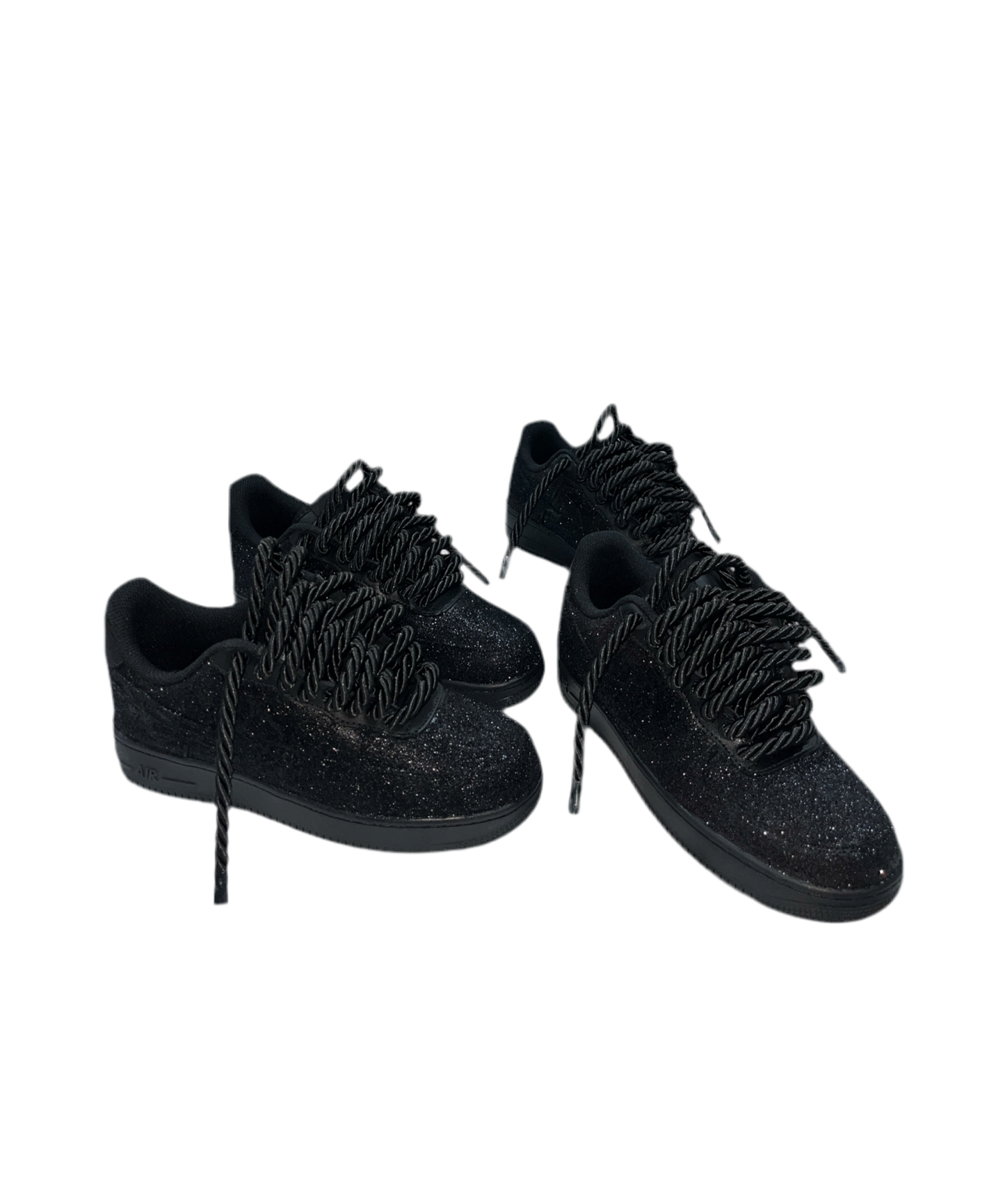 AF1 GLITTER BLACK “Satin Black Laces”